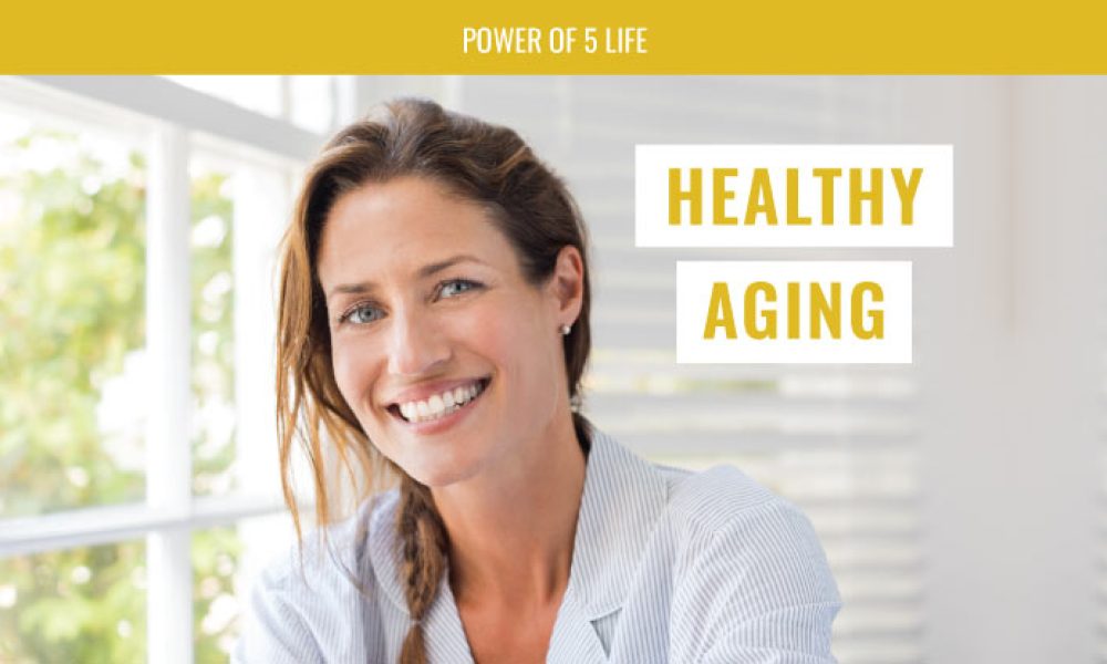 woman in her 40s focused on healthy aging