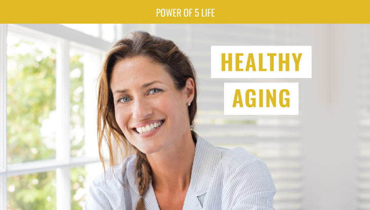 woman in her 40s focused on healthy aging